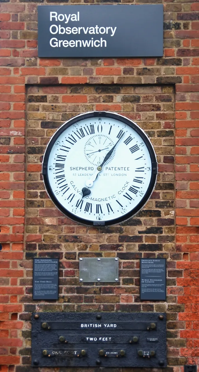 The Shepherd Gate Clock at the Royal Observatory in Greenwich.